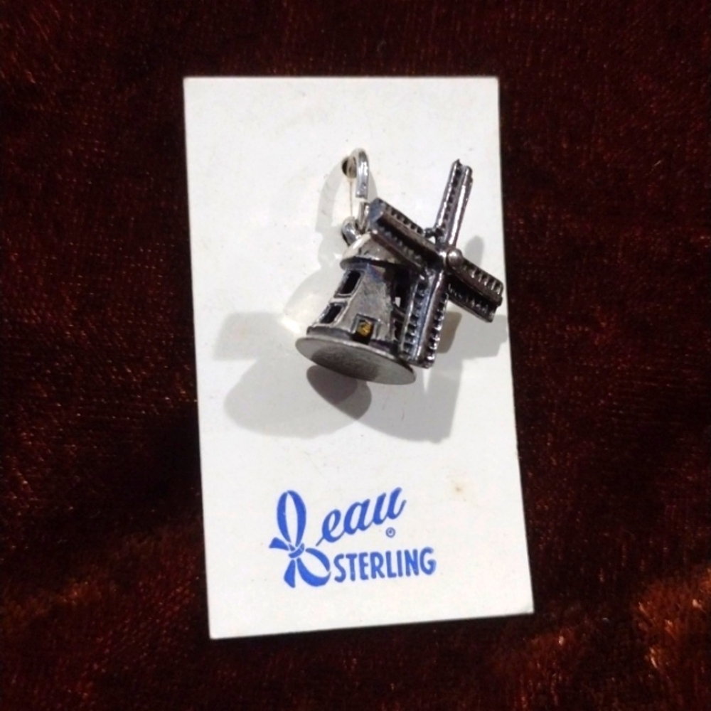 Vintage Beau Sterling Windmill 925 Silver Charm